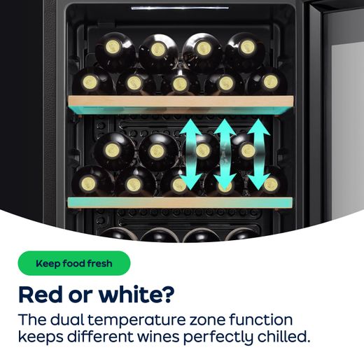 Hisense Wine Cooler - Black - AO Annotation - Dual Temperature Zones